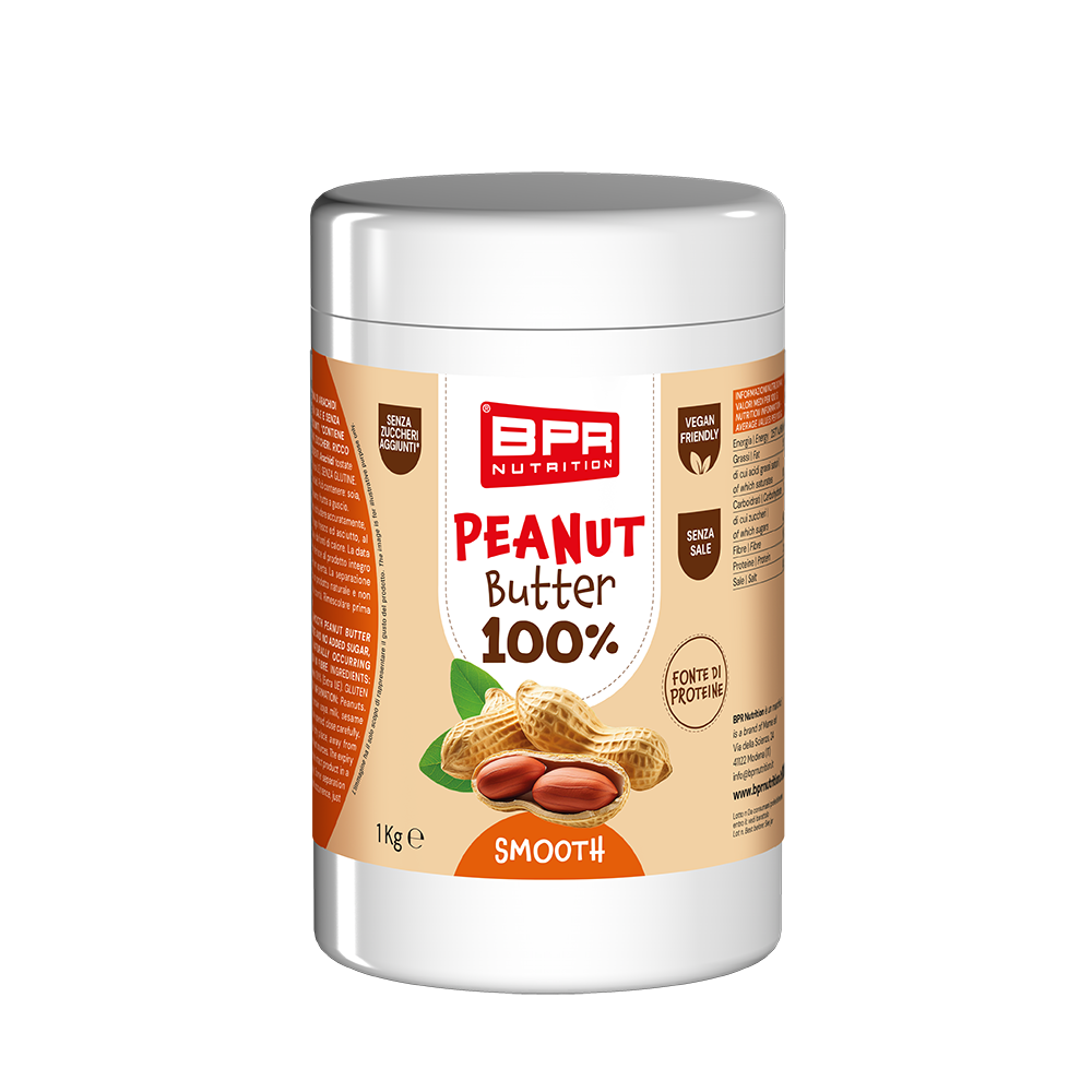 PEANUT_BUTTER_100%_Smooth_1kg_Web Peanut Butter 100% Smooth 1 Kg - immagine 1